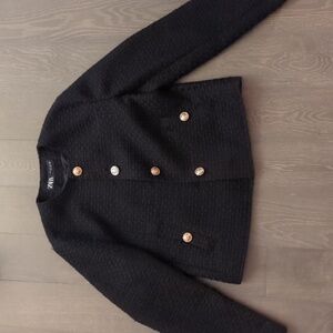 Zara Black Gold Button Jacket